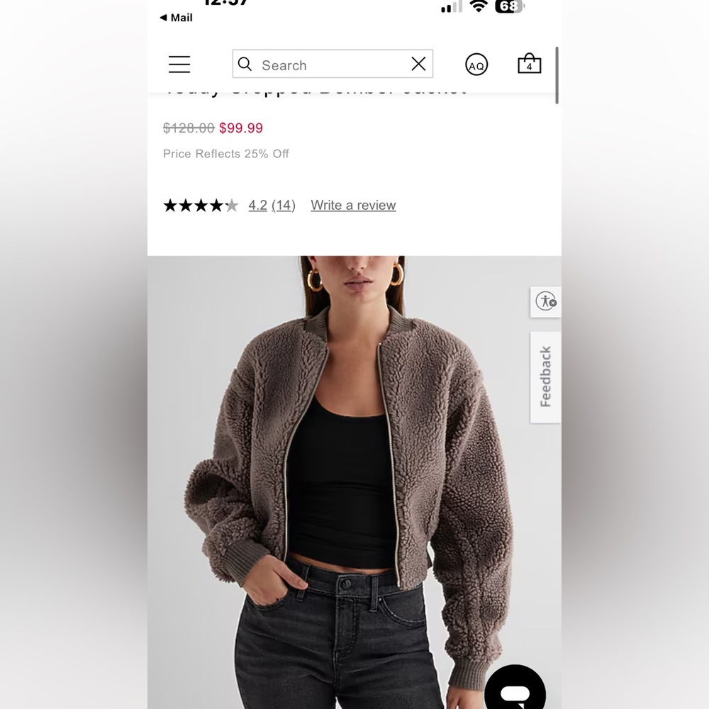 Express Sherpa jacket - never worn